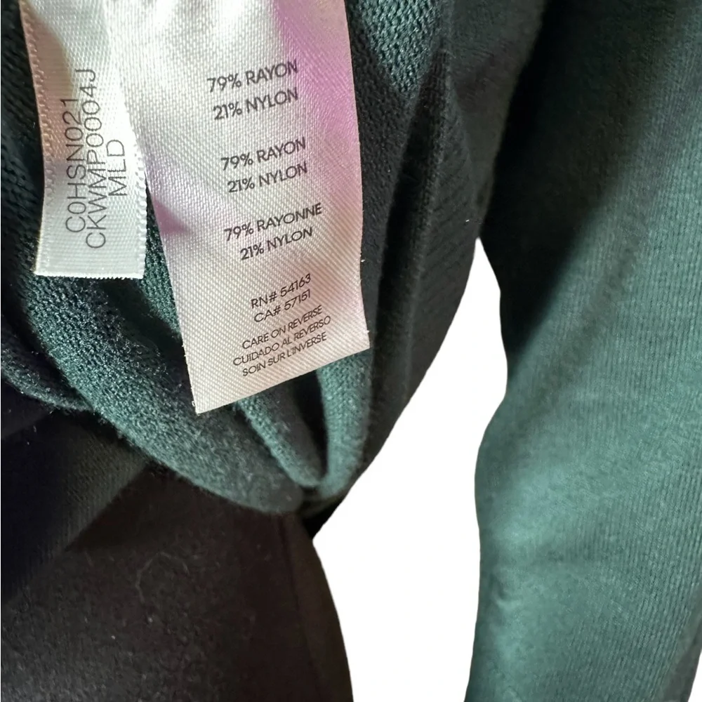 Calvin Klein women green long sleeve crewneck sweater size M